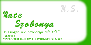 mate szobonya business card